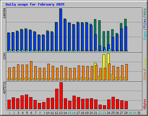 Daily usage for February 2025