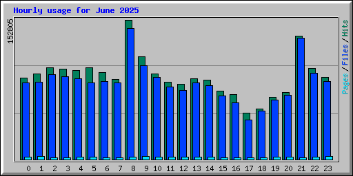Hourly usage for June 2025