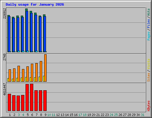 Daily usage for January 2026